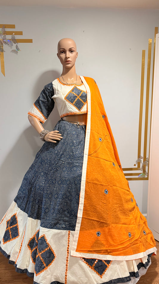 Printed Muslin Cotton Lehenga Choli