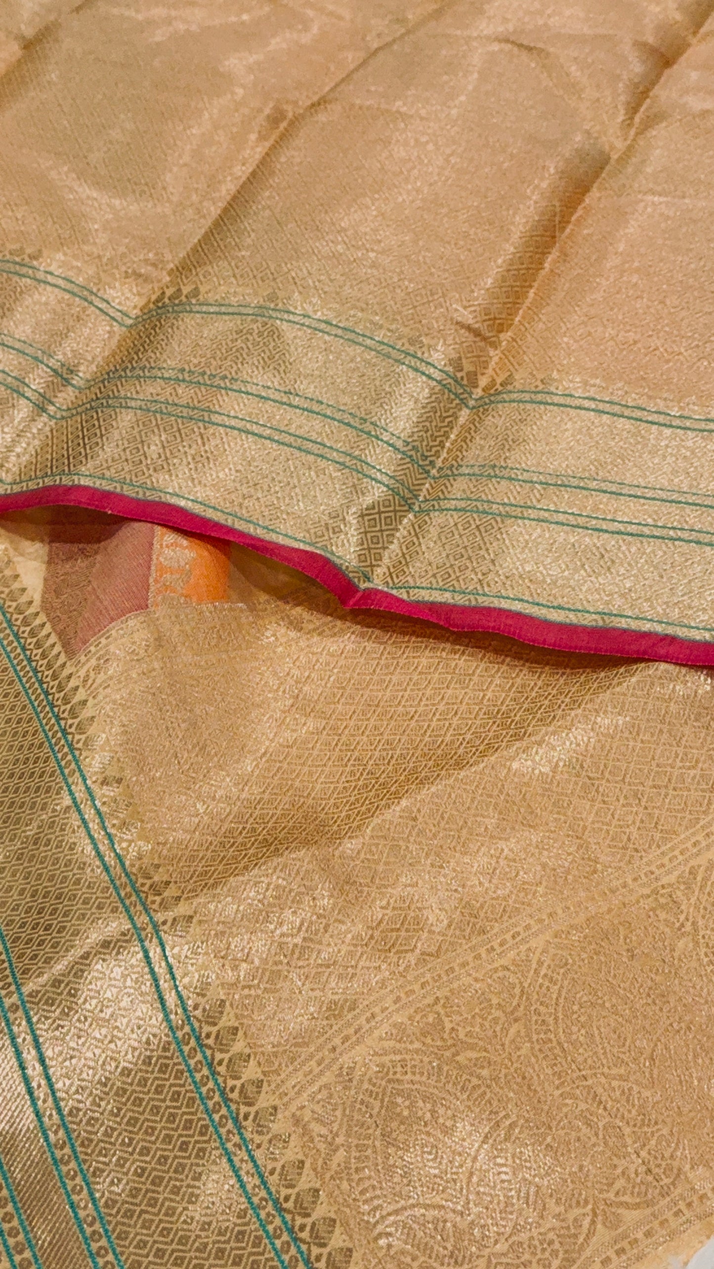 Rajwadi Leheriya Saree with Resham Zari Border
