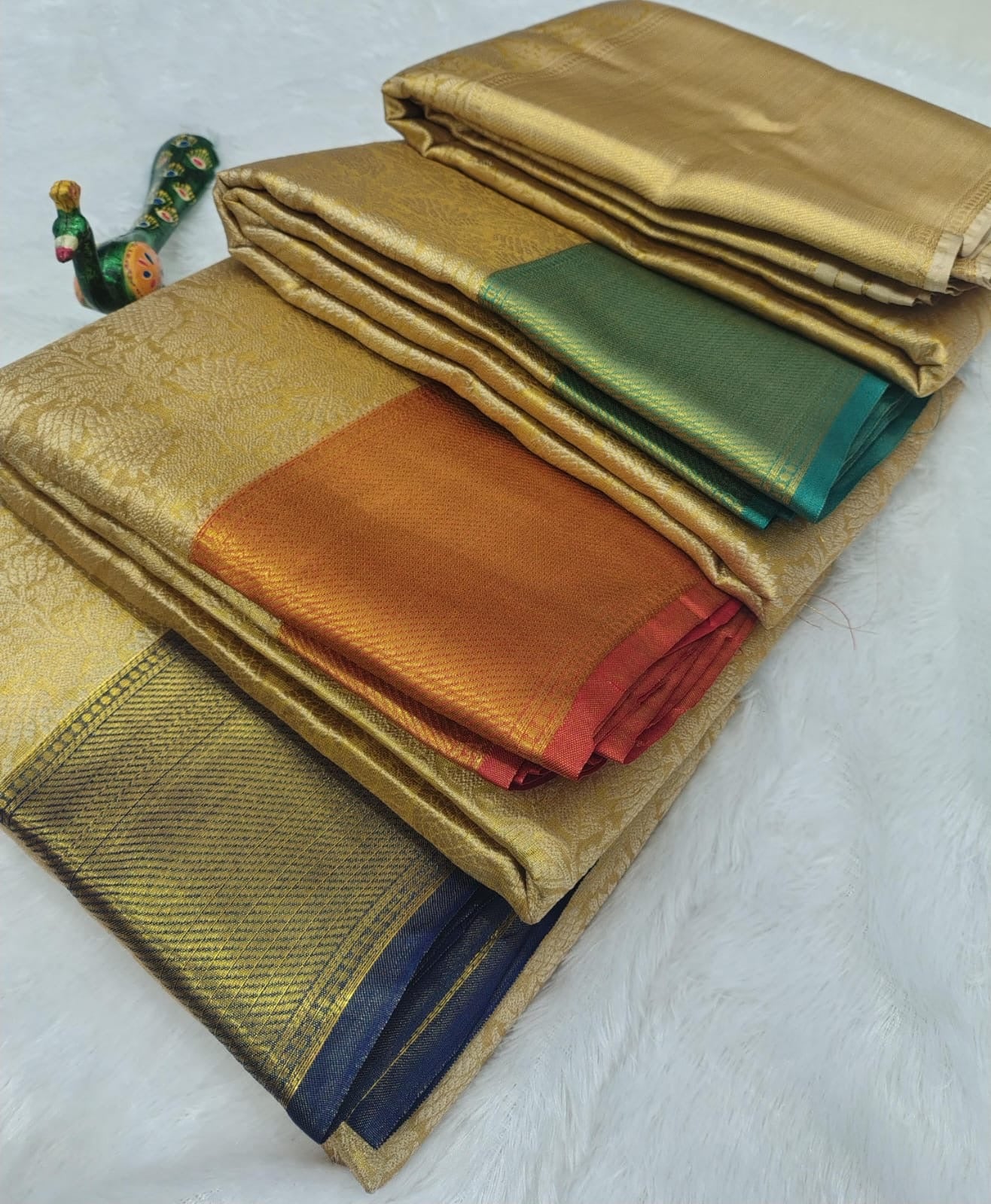 Golden Grace Royal Heritage Soft Tissue Silk Saree with Rich Pallu & Jacquard Work