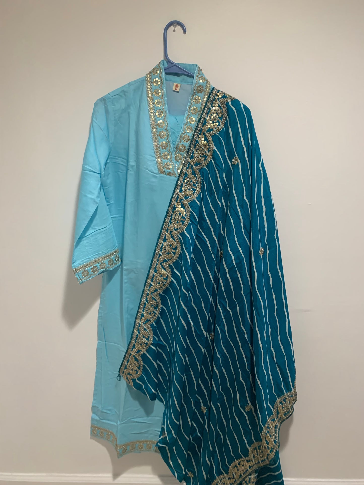 Elegant Salwar Suit with Embroidered Bandhani Dupatta – Festive & Party Wear