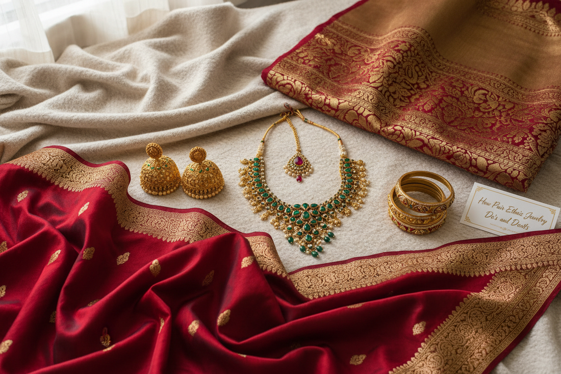 How to Pair Ethnic Jewelry with Sarees — Do's and Don'ts