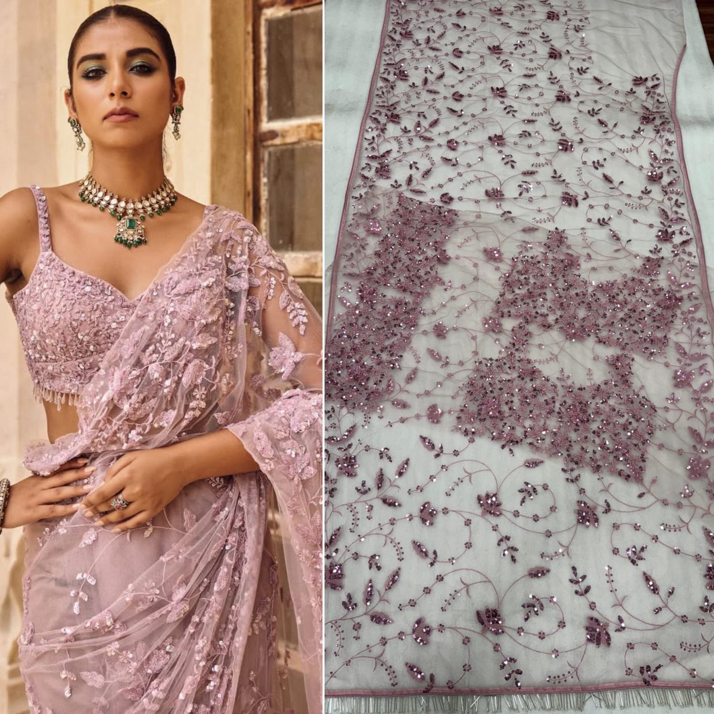 Heavy Sequins Party Wear Saree