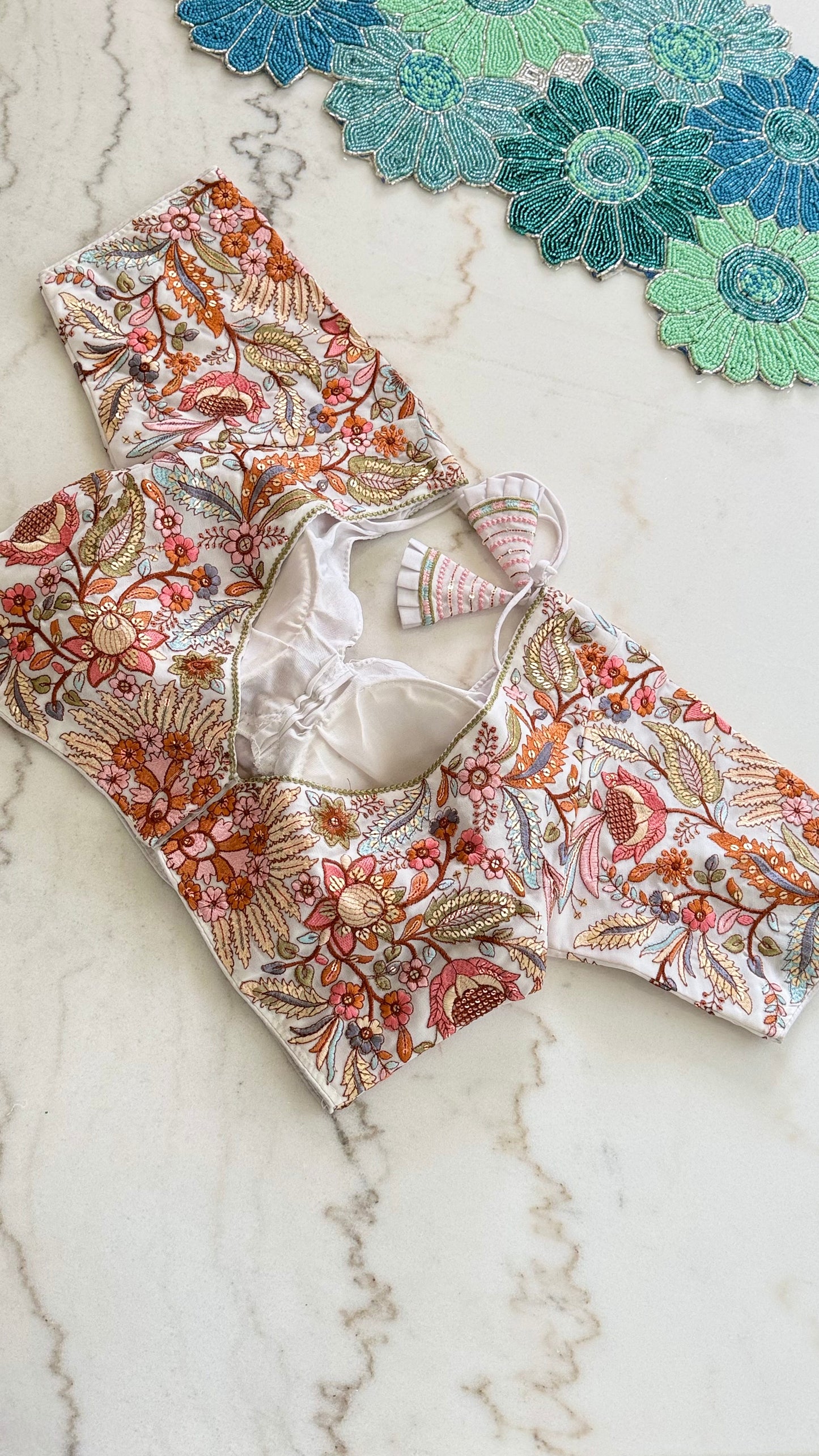Threadwork Floral Designer Blouse – Sabyasachi Inspired Embroidery | Multiple Colors