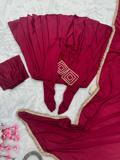 Elegant Party Wear Anarkali Dress with Dupatta