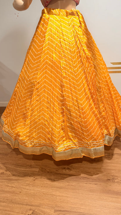 Bandhani Print Roman Silk Chaniya Choli