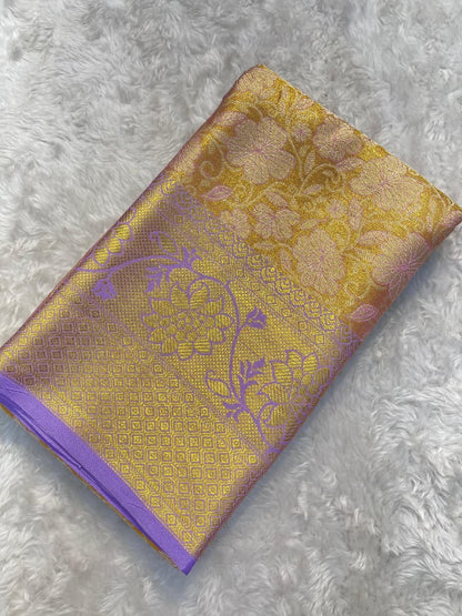 Decorative fabric with floral patterns on a textured surface