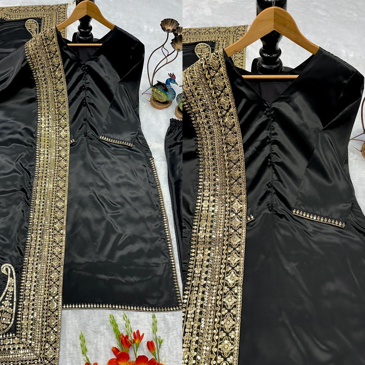 Nooré Royale – Premium Embroidered Silk Suit Set