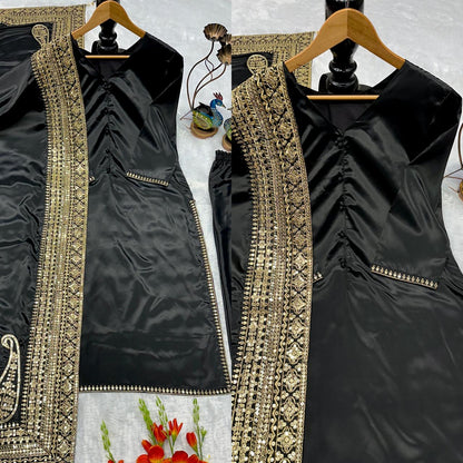 Nooré Royale – Premium Embroidered Silk Suit Set