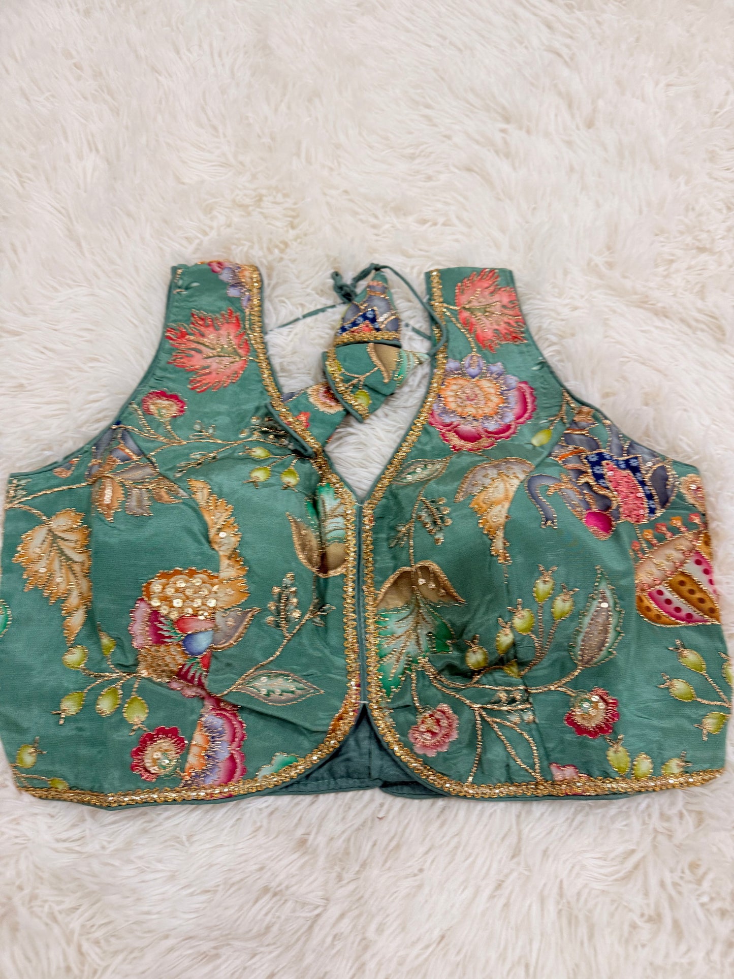 Crepe Viscose Position Print Designer Blouse