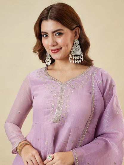 Saugat Crunchy Silk Sharara Set with Heavy Embroidery Dupatta