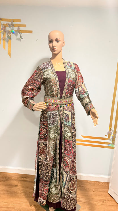 Blue Georgette Gown with Stone & Zari Work Jacket – Festive & Party Wear