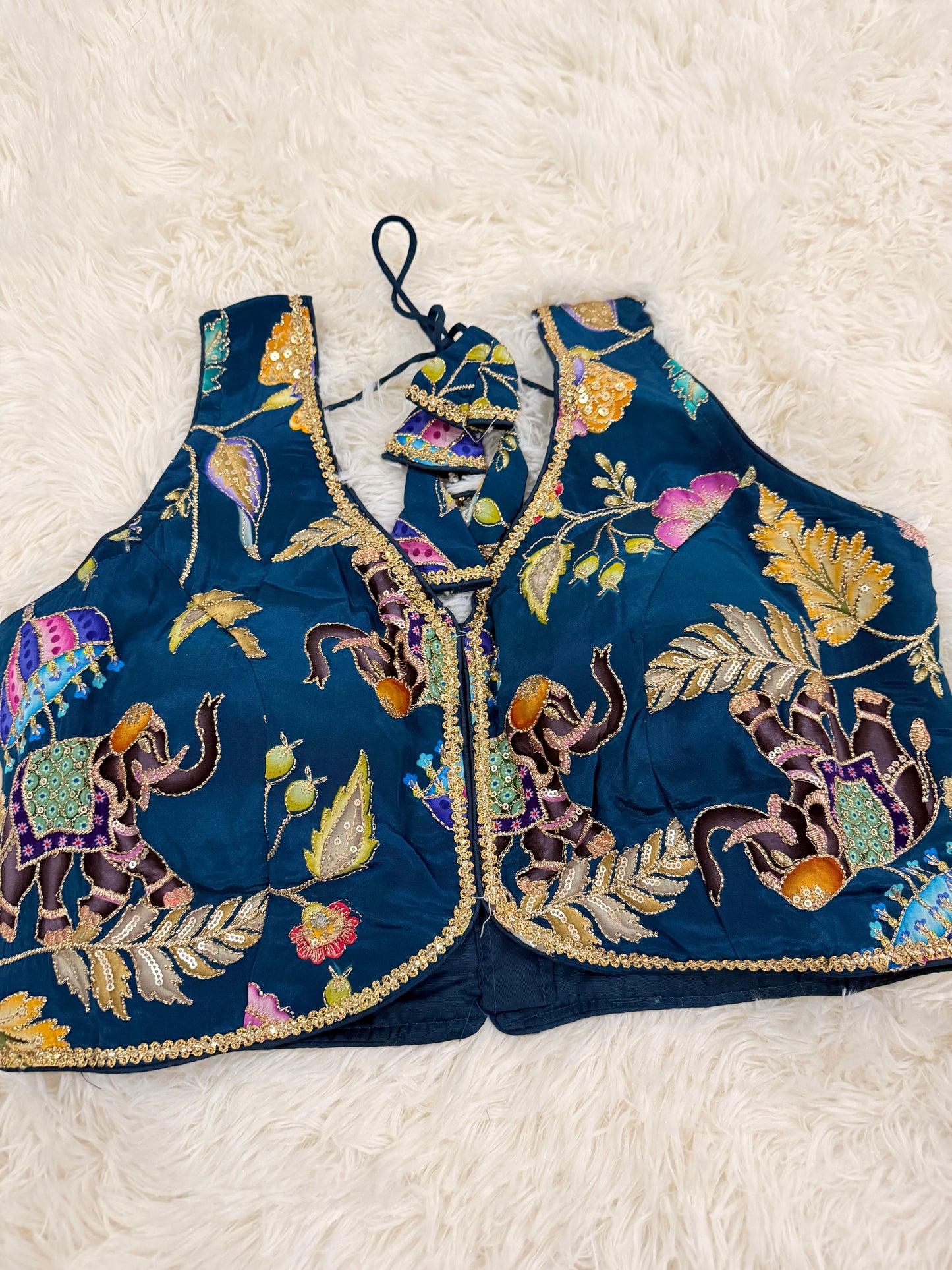 Crepe Viscose Position Print Designer Blouse