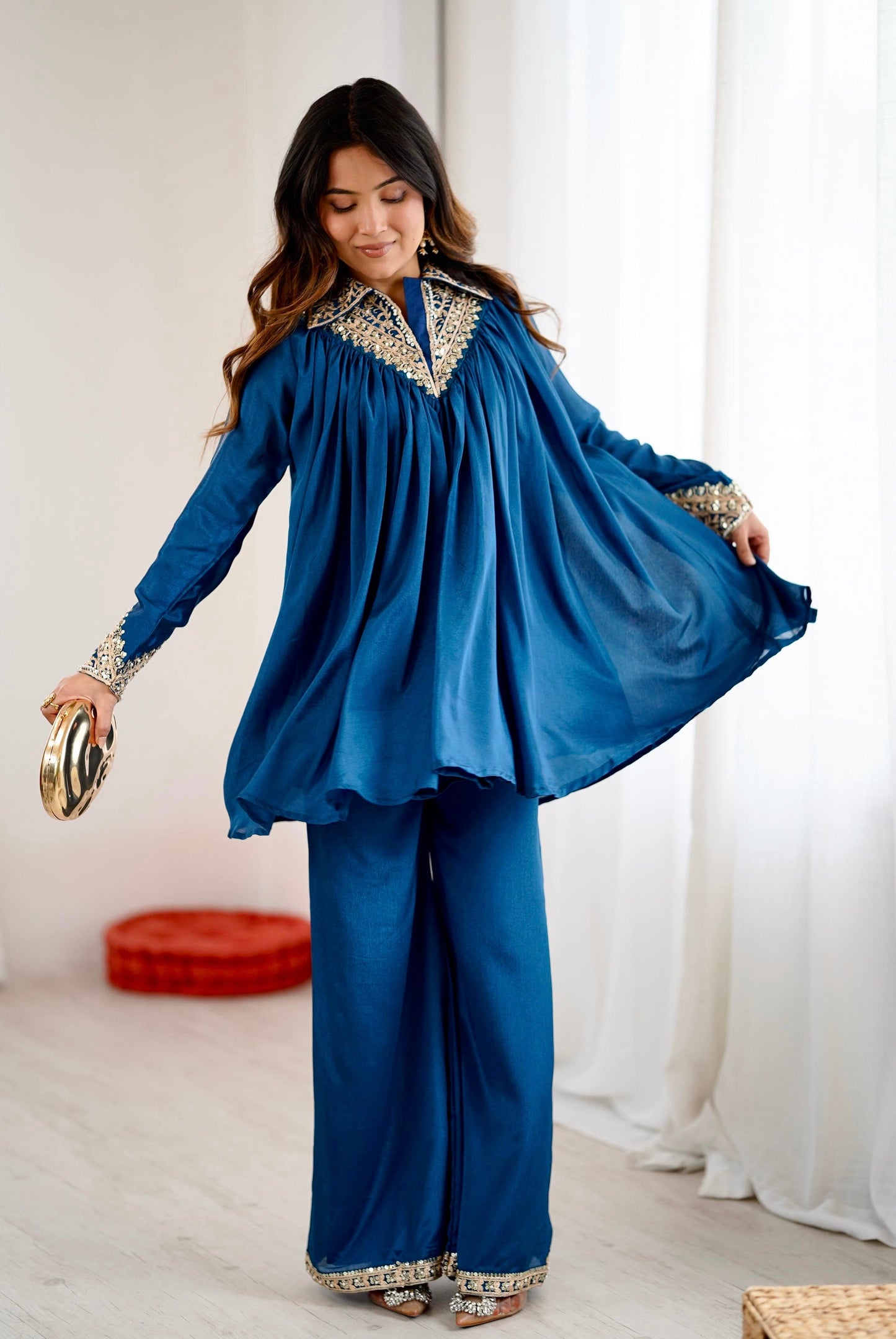 Premium Chinon Embroidered Co-ord Set/Plazzo set