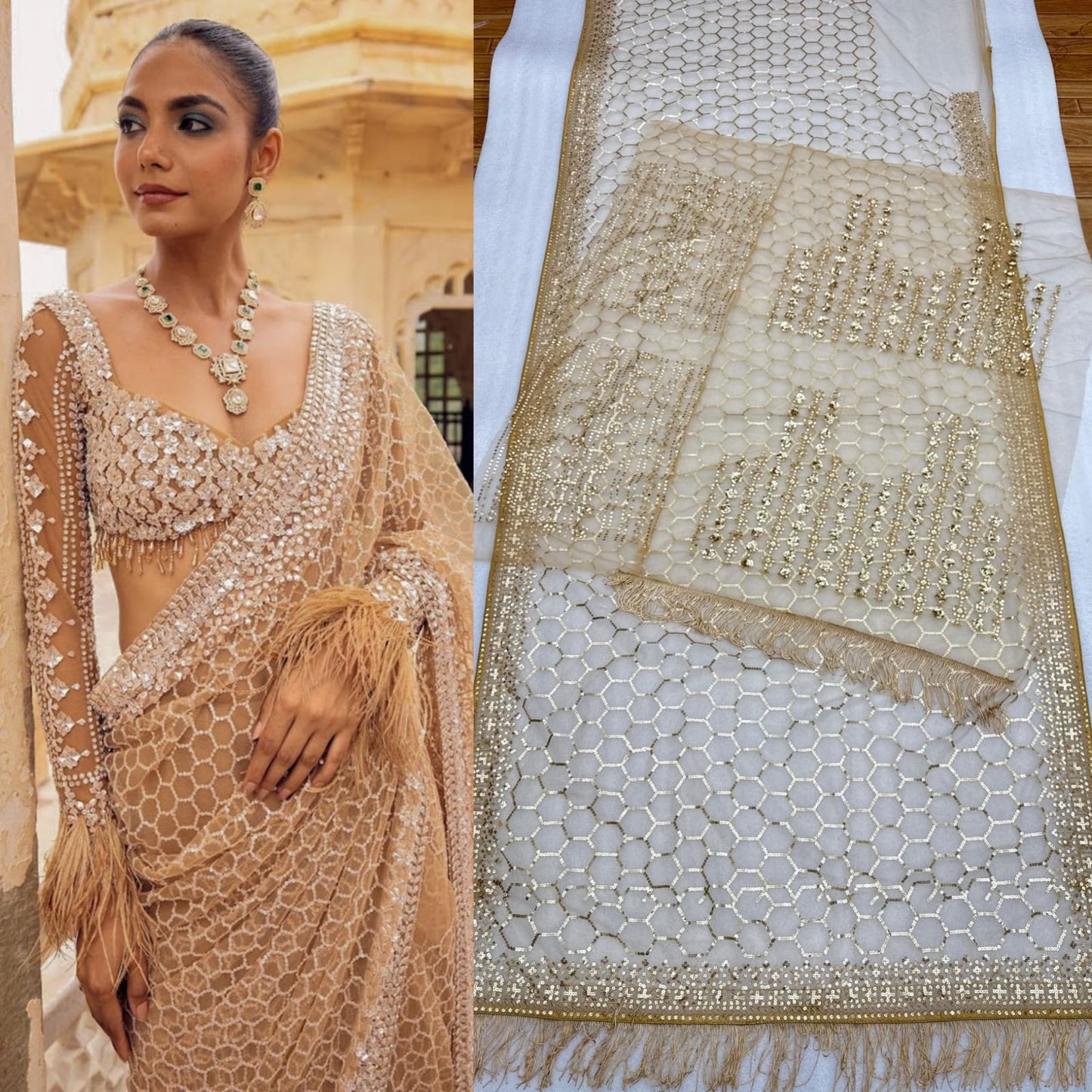 Heavy Sequins Party Wear Saree