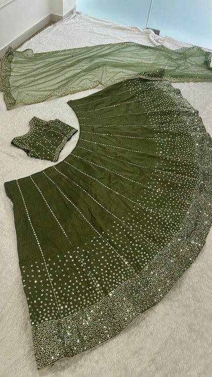 Olive Stardust Royale Lehenga Set
