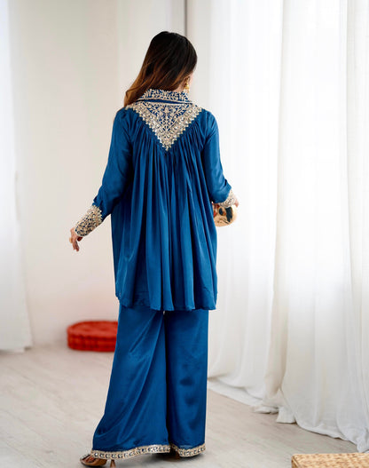 Premium Chinon Embroidered Co-ord Set/Plazzo set