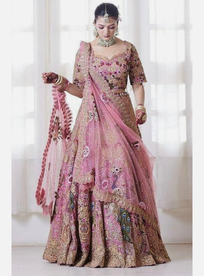 Rajwadi Fox Georgette Bridal Lehenga | The Enchanted "Mayuri" Bridal Lehenga Set