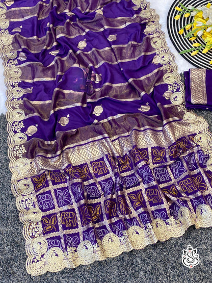 Premium Dola Viscose Bandhej Saree