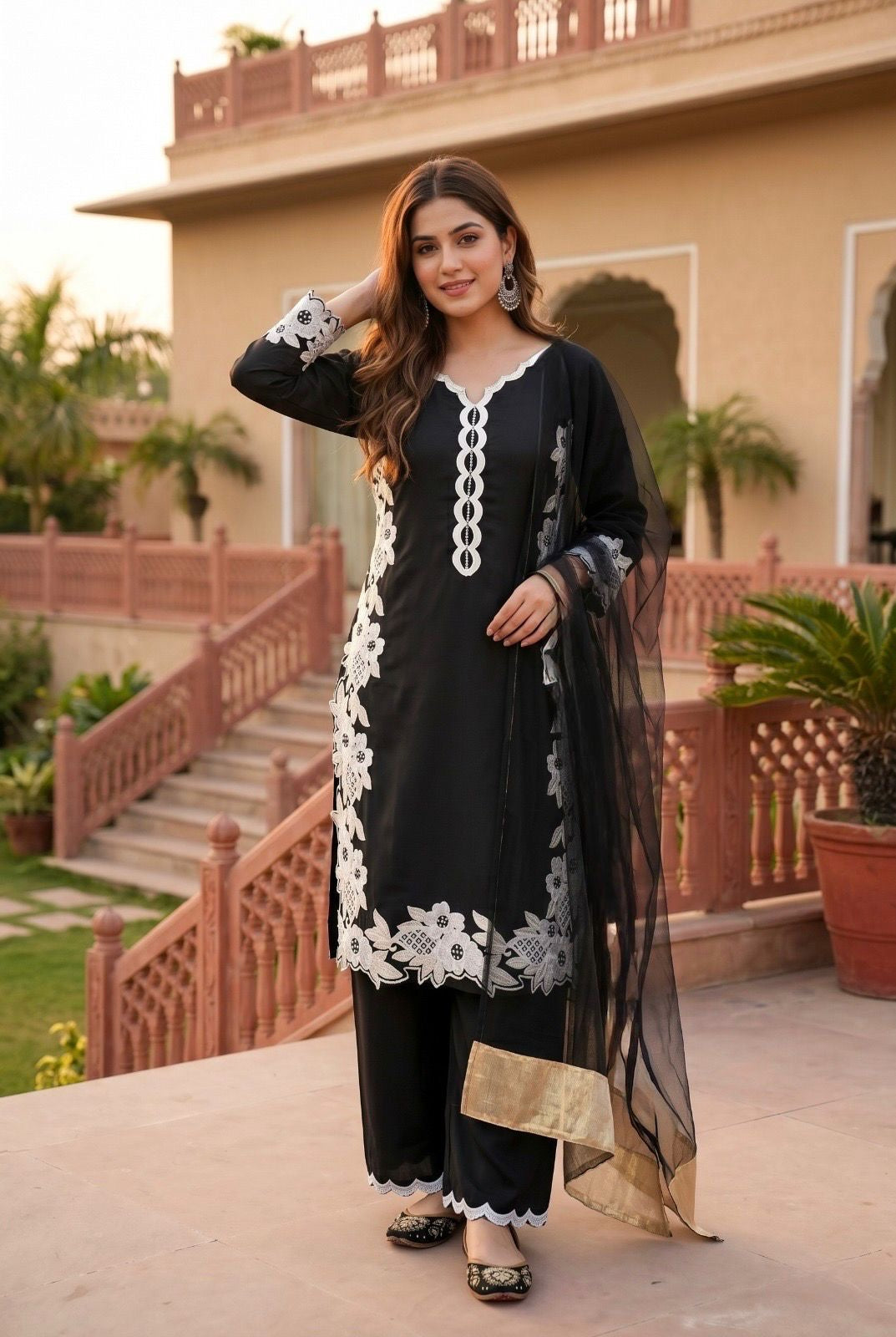 Nooréva Pearl Silk Palazzo Suit Set