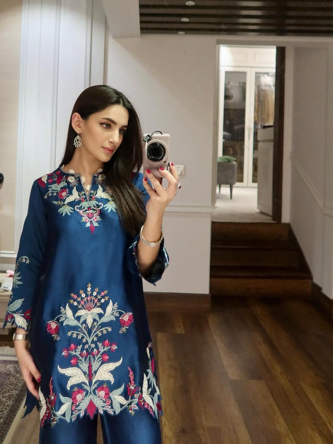 Designer Embroidered French Crepe Co-Ord Set