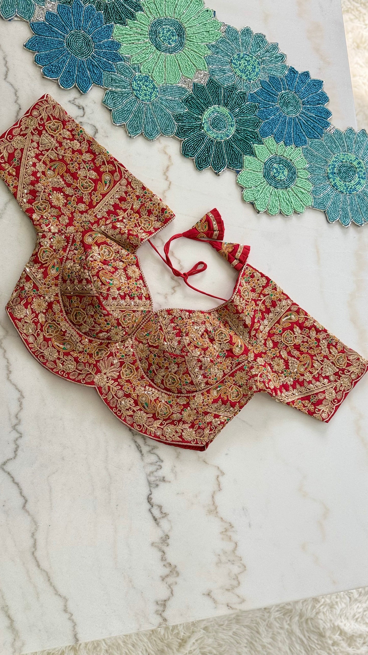 Designer Bridal Blouse with Heavy Embroidery & Latkans – Available in 6 Colors