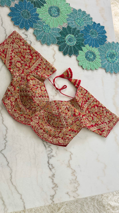 Designer Bridal Blouse with Heavy Embroidery & Latkans – Available in 6 Colors