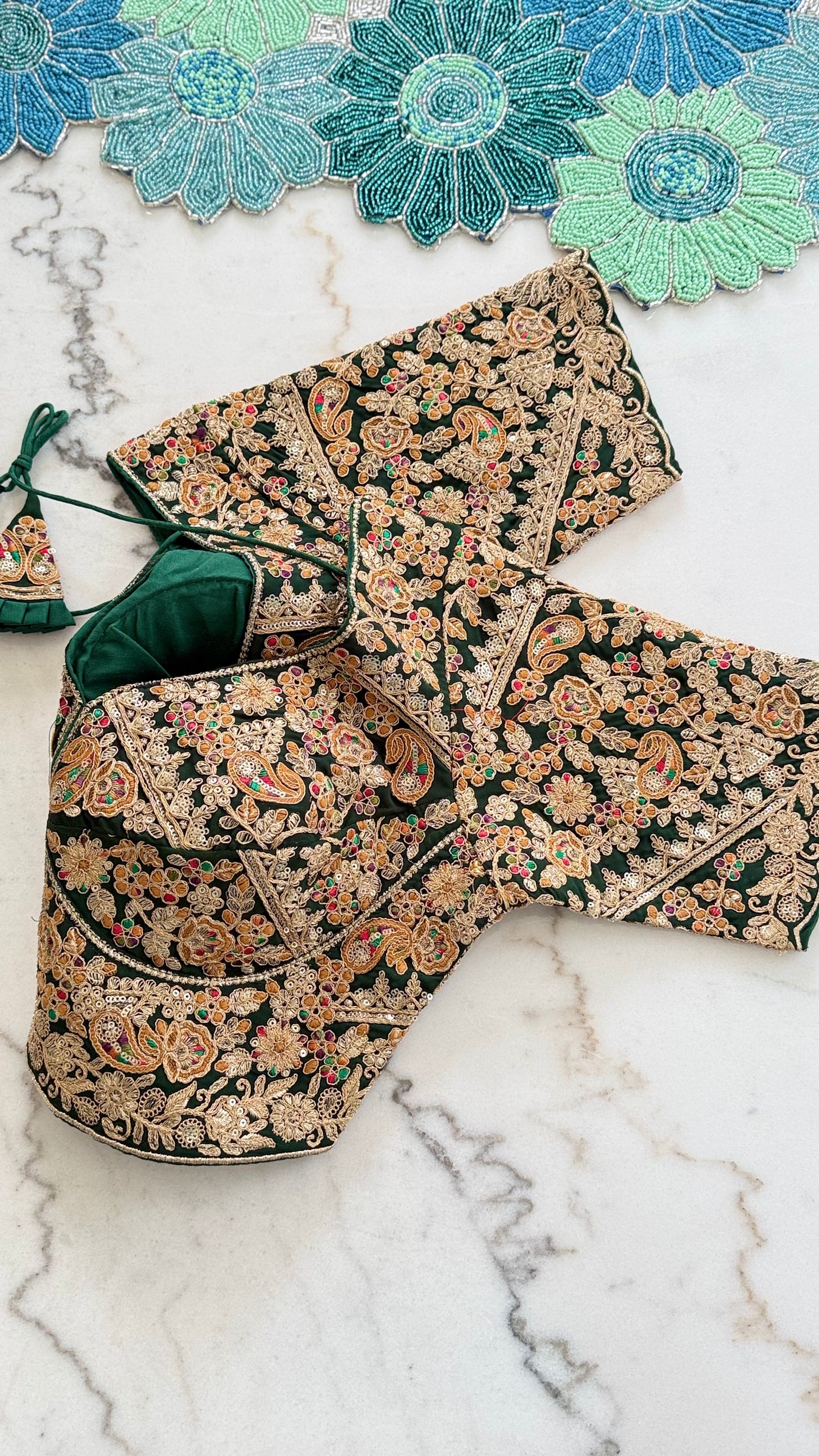 Designer Bridal Blouse with Heavy Embroidery & Latkans – Available in 6 Colors