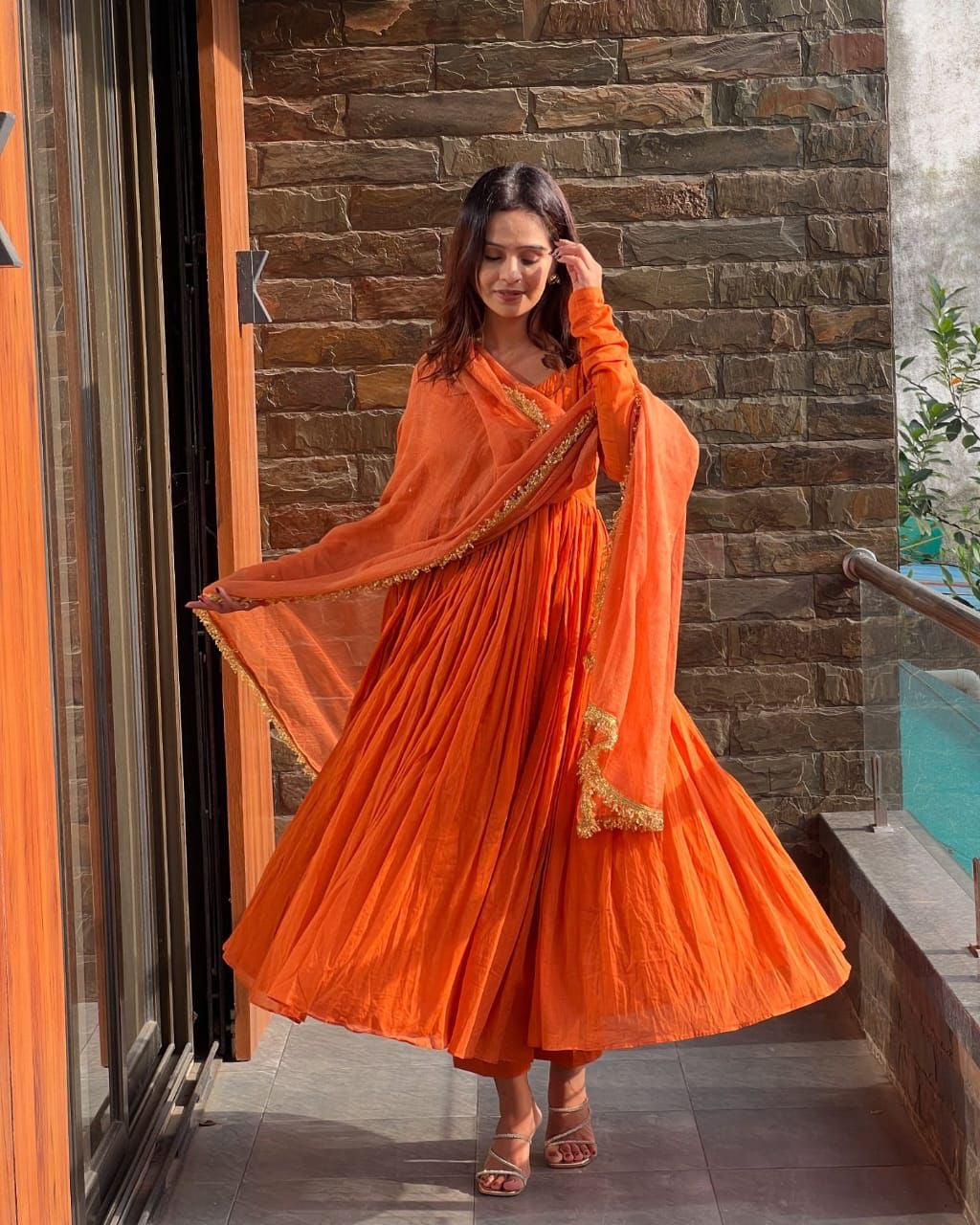 Elegant Party Wear Anarkali Dress with Dupatta