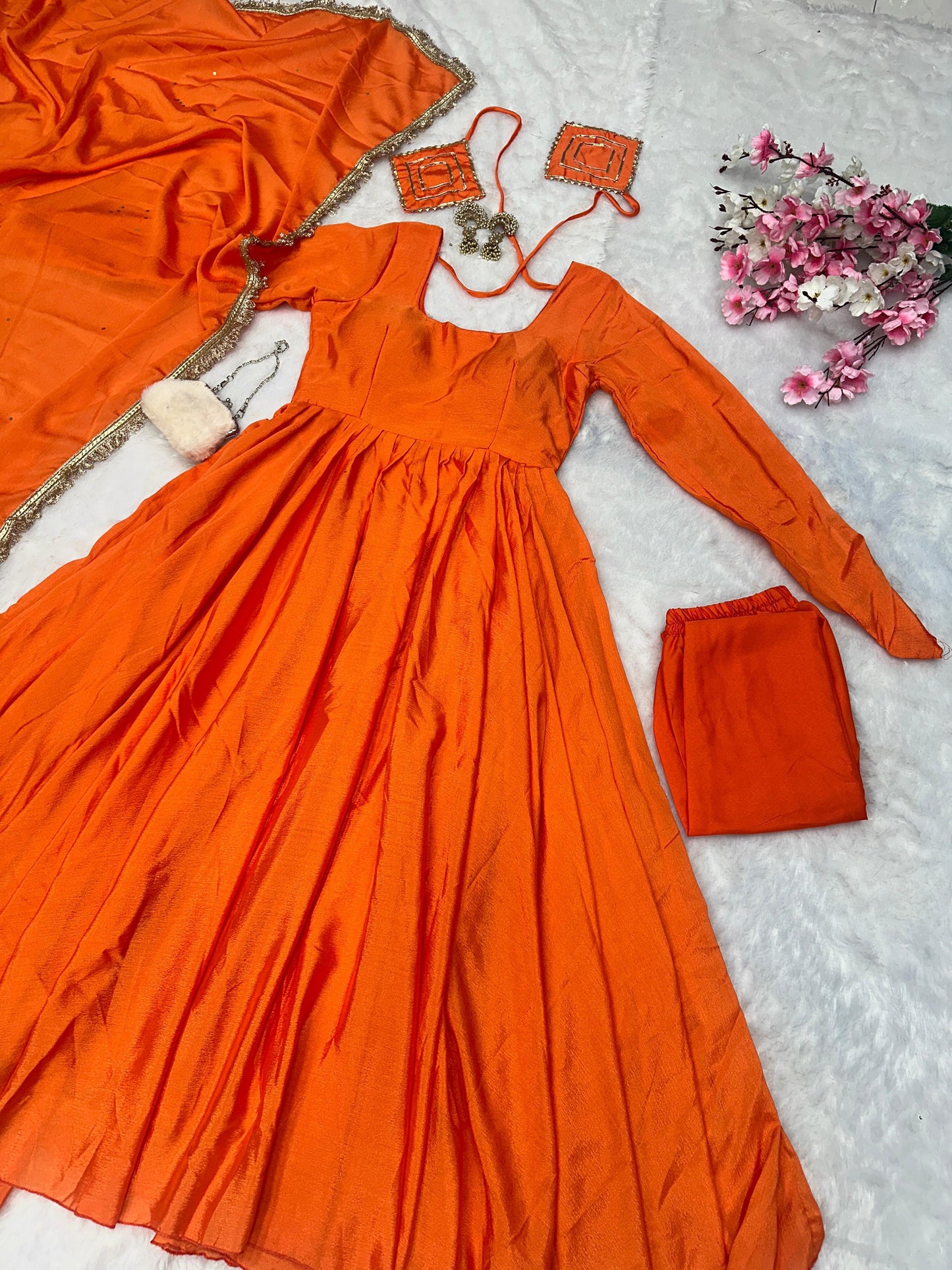 Elegant Party Wear Anarkali Dress with Dupatta