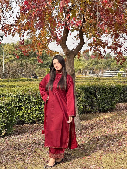 Nooré Royale – Premium Embroidered Silk Suit Set