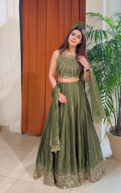 Olive Stardust Royale Lehenga Set