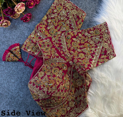 Designer Bridal Blouse with Heavy Embroidery & Latkans – Available in 6 Colors