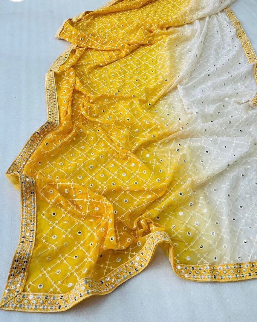 Elegant Georgette Sequence Saree with Matching Running Blouse