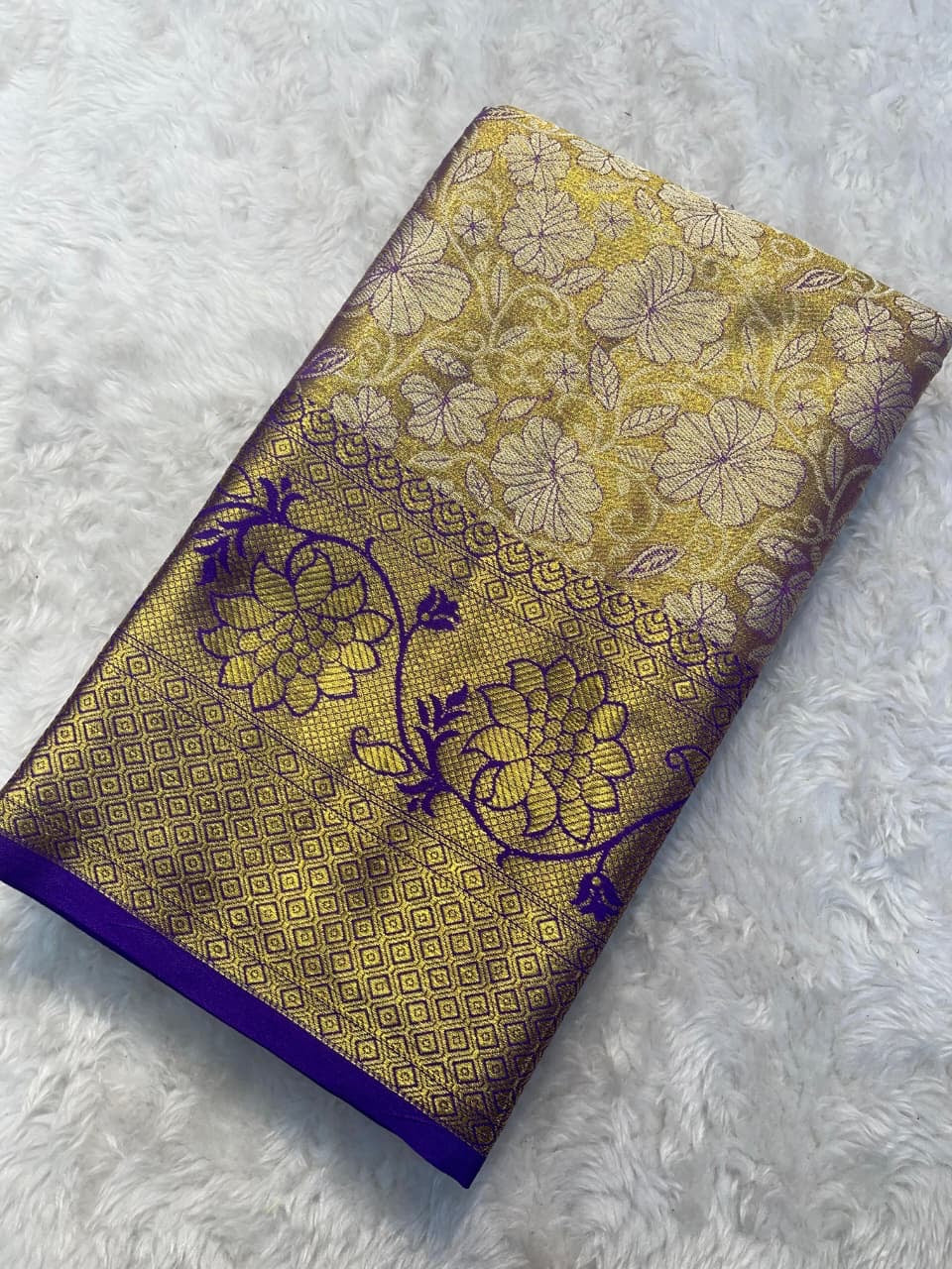 Decorative fabric with floral patterns on a textured surface