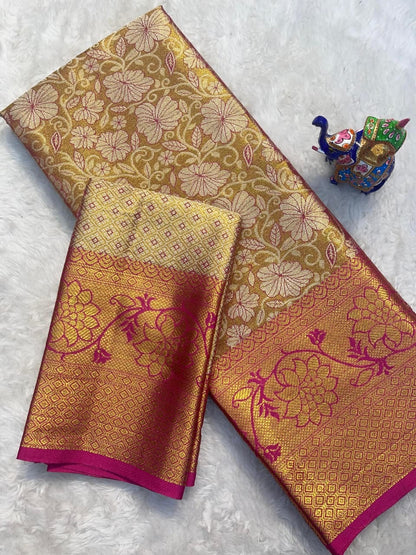 Decorative fabric with floral patterns on a white background