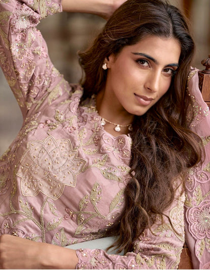 New Launch Pakistani Style Simar Silk 3-Piece Suit Set | Heavy Beads & Handwork