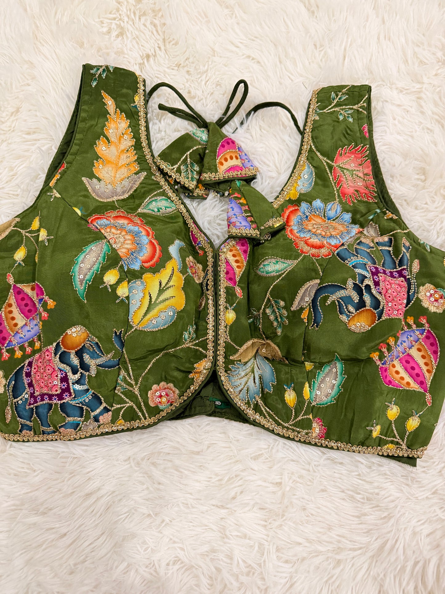 Crepe Viscose Position Print Designer Blouse