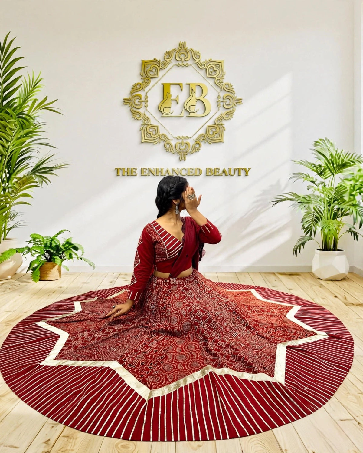 Pure Kutchhi Print Chaniya Choli with Heavy Gotta Border