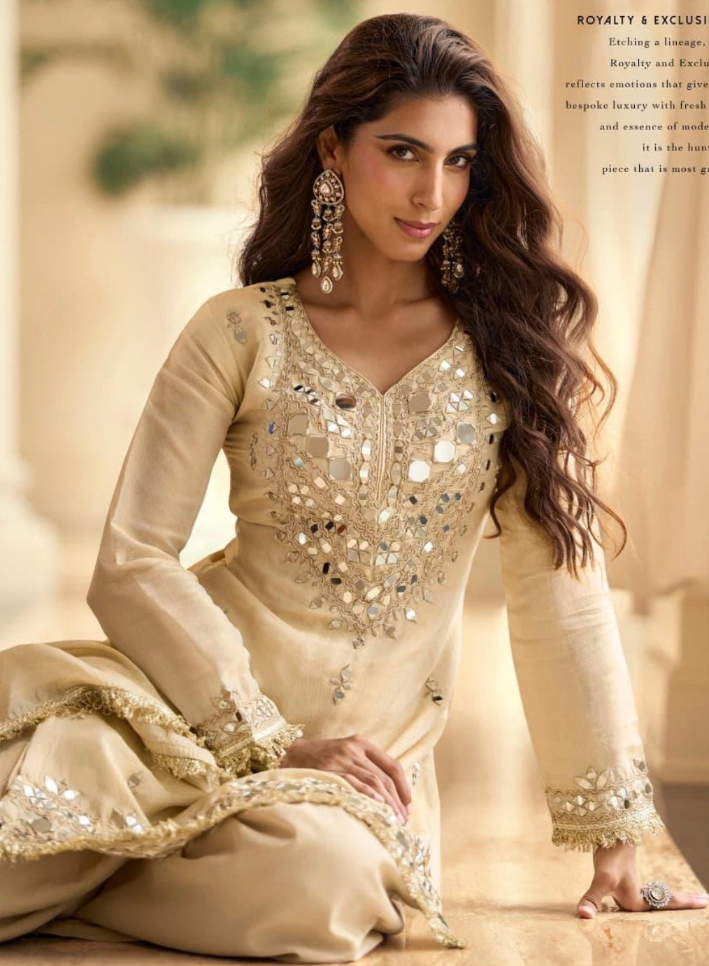 Mirror Work Simar Silk Suit Set with Embroidered Dupatta