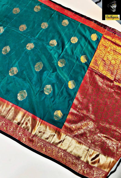 Premium Kanjivaram Soft Silk Saree with Copper Zari Weave