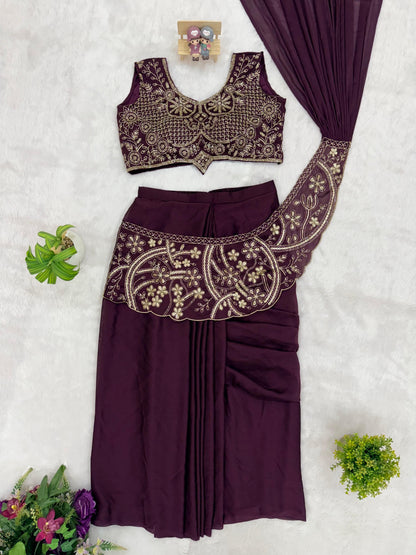 Ready to Wear Rangoli Silk Lehenga Saree