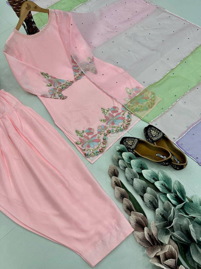 Farshi Palazzo Suit Set with Organza Dupatta