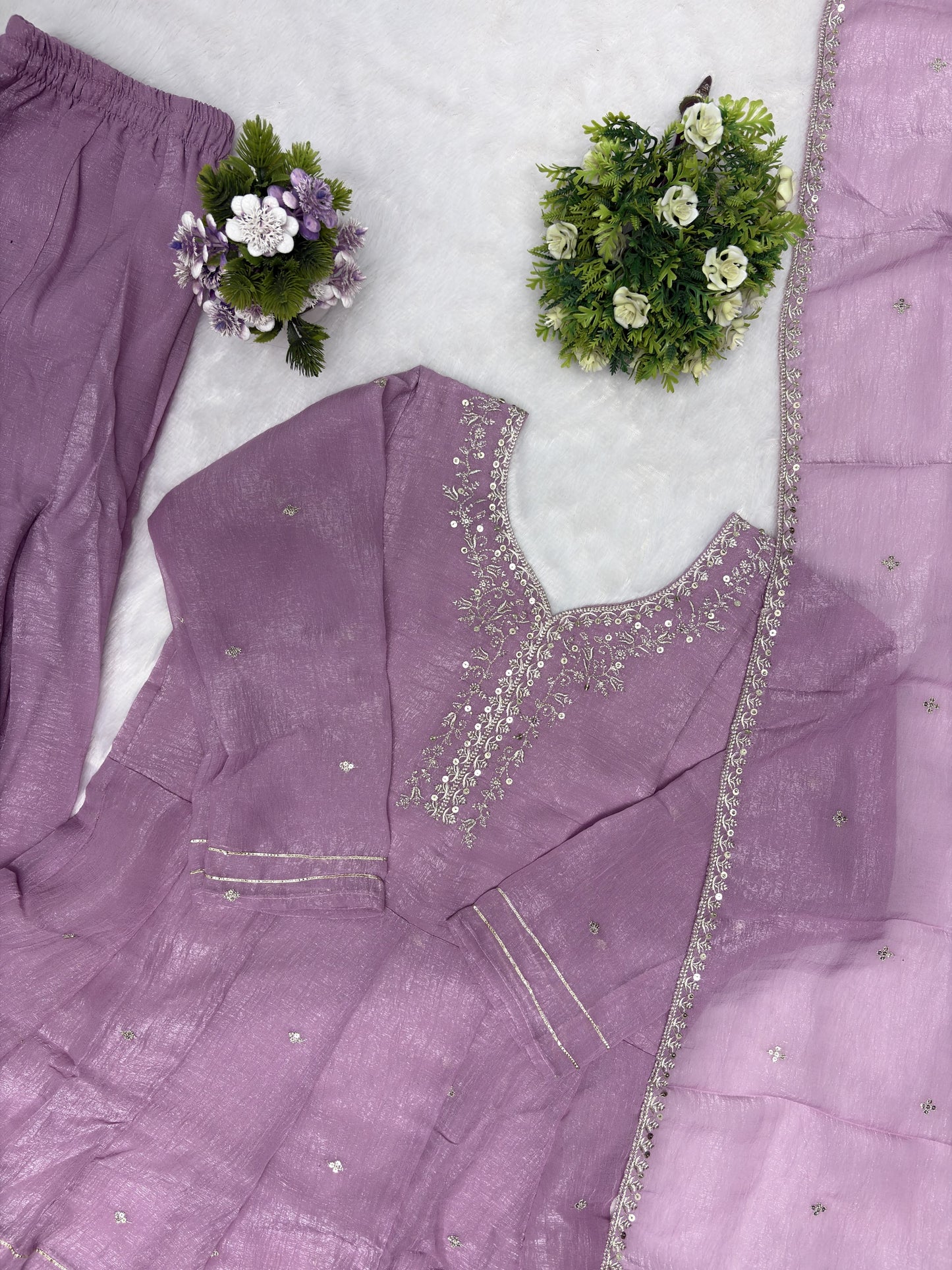 Saugat Crunchy Silk Sharara Set with Heavy Embroidery Dupatta