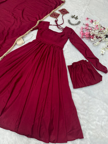 Elegant Party Wear Anarkali Dress with Dupatta