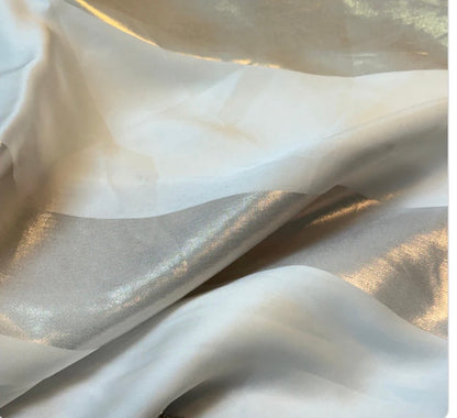 Elegant Metallic Stripe Party Wear Saree with Scalloped Diamond Border