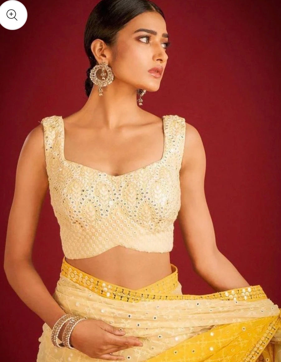 Elegant Georgette Sequence Saree with Matching Running Blouse