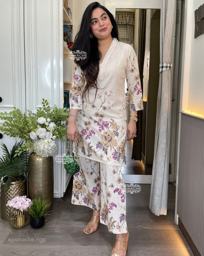 Premium Lilan Cotton Co-Ord Set