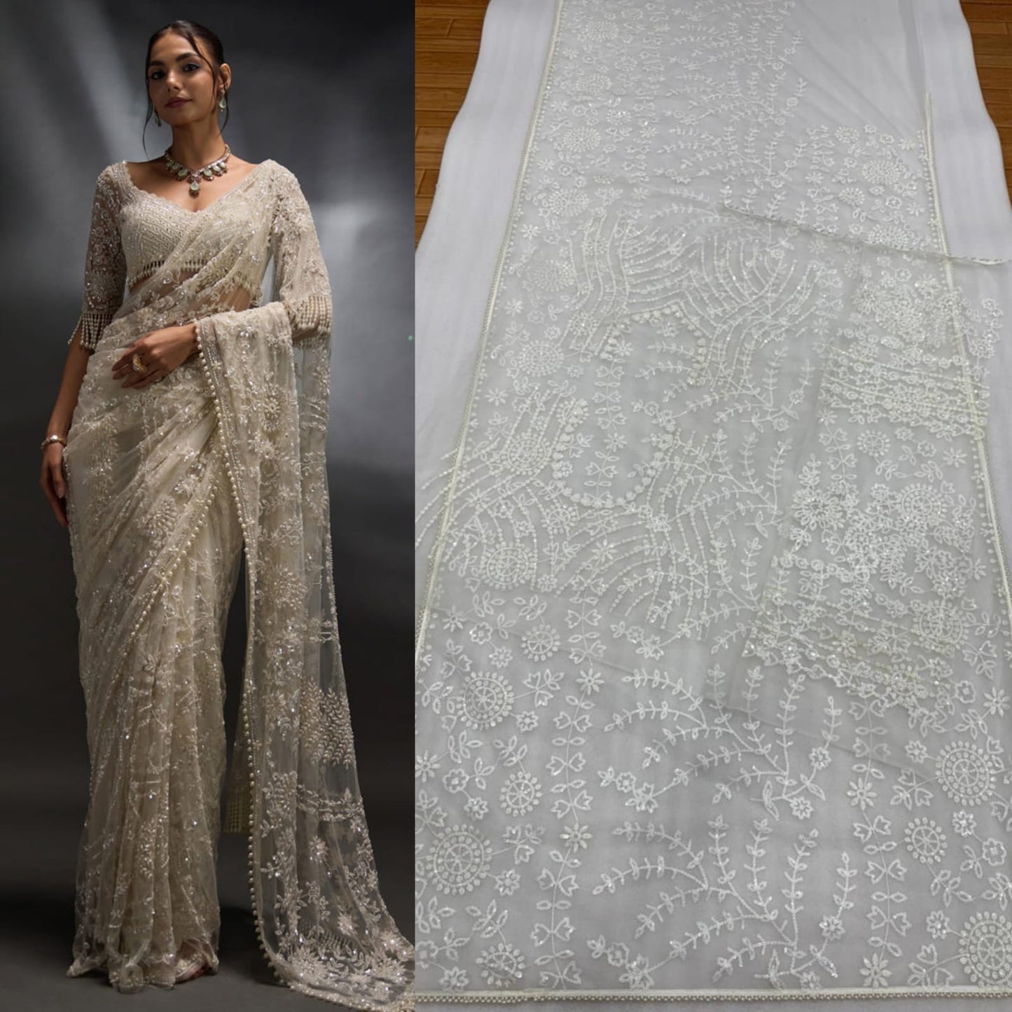 Heavy Sequins Party Wear Saree