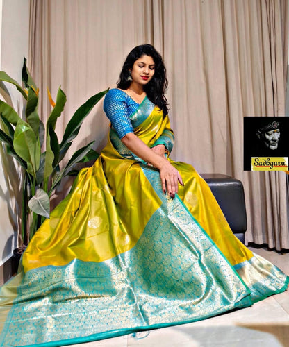 Premium Kanjivaram Soft Silk Saree with Copper Zari Weave