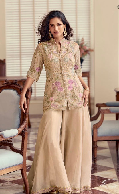 New Launch Pakistani Style Simar Silk 3-Piece Suit Set | Heavy Beads & Handwork